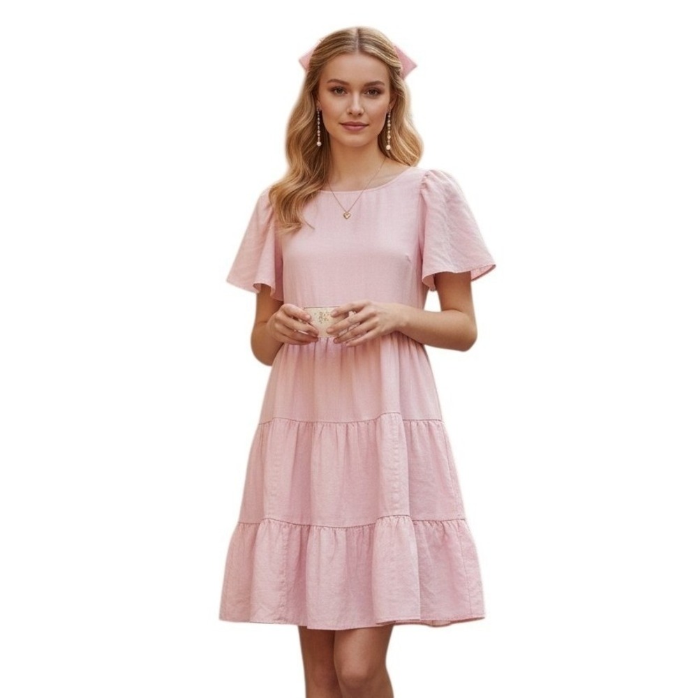 Lilly Pulitzer Euro Summer 100% Linen Womens size XXS‎ Jocelyn Mini Tiered Dress